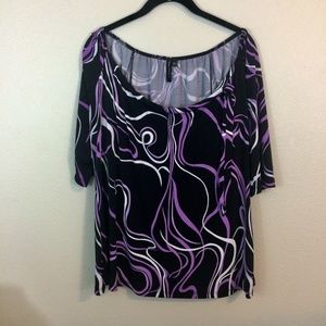 Susan Lawrence Stretch Swirl Blouse, XL